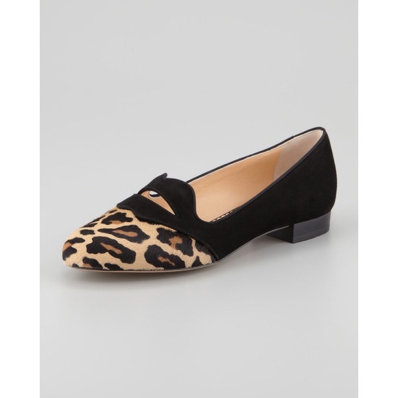 charlotte olympia leopard flats